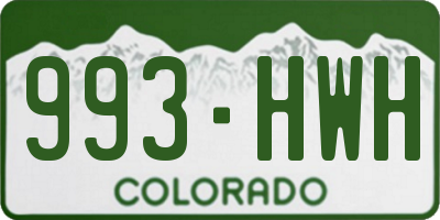 CO license plate 993HWH