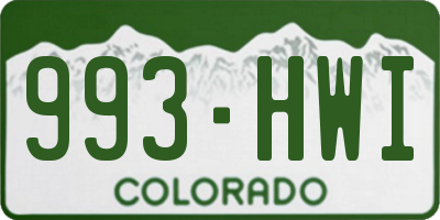 CO license plate 993HWI