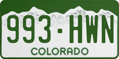 CO license plate 993HWN
