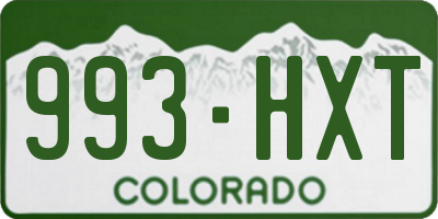 CO license plate 993HXT