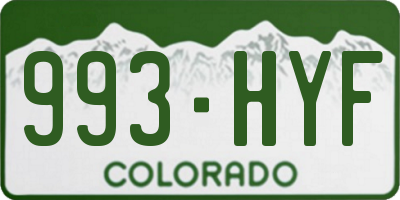 CO license plate 993HYF