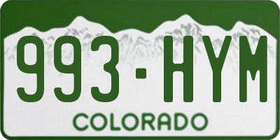 CO license plate 993HYM