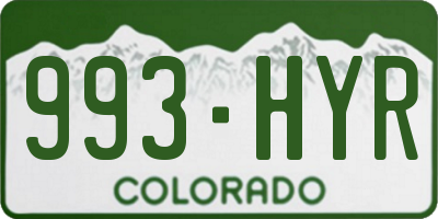 CO license plate 993HYR