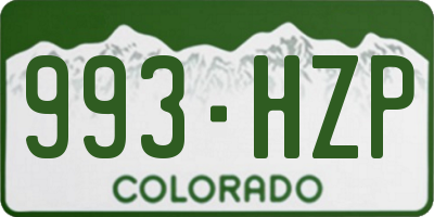 CO license plate 993HZP