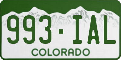 CO license plate 993IAL