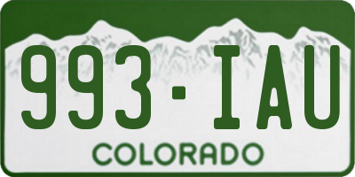 CO license plate 993IAU