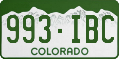 CO license plate 993IBC