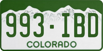 CO license plate 993IBD