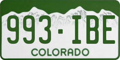 CO license plate 993IBE