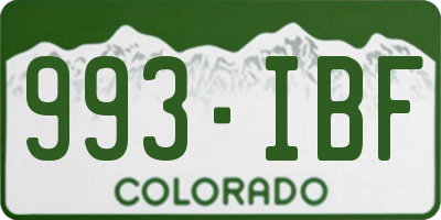 CO license plate 993IBF