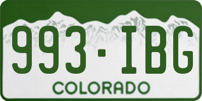 CO license plate 993IBG