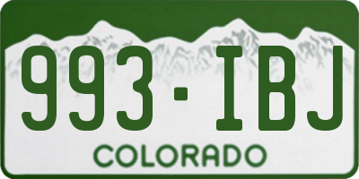 CO license plate 993IBJ