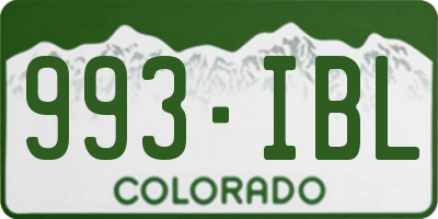 CO license plate 993IBL