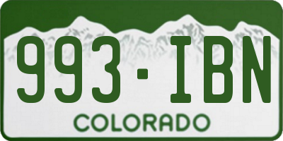 CO license plate 993IBN