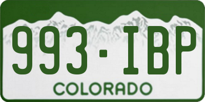 CO license plate 993IBP