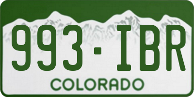 CO license plate 993IBR