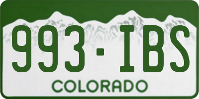 CO license plate 993IBS