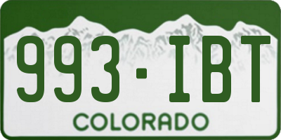 CO license plate 993IBT