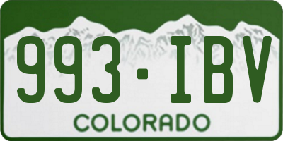 CO license plate 993IBV