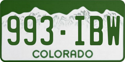 CO license plate 993IBW