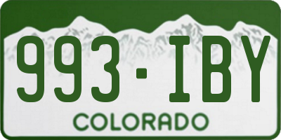 CO license plate 993IBY