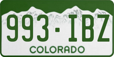 CO license plate 993IBZ