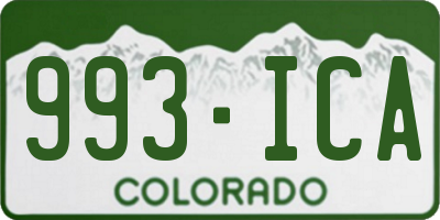 CO license plate 993ICA