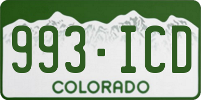 CO license plate 993ICD
