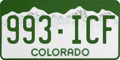 CO license plate 993ICF