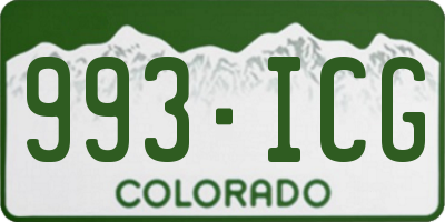 CO license plate 993ICG