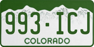 CO license plate 993ICJ