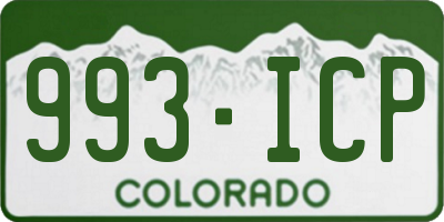 CO license plate 993ICP