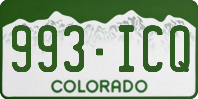 CO license plate 993ICQ