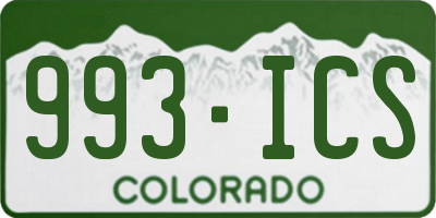 CO license plate 993ICS