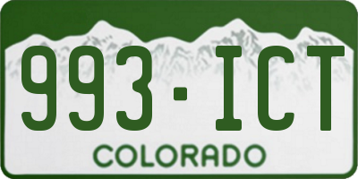 CO license plate 993ICT