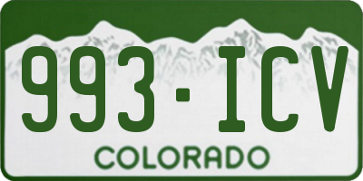 CO license plate 993ICV