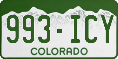 CO license plate 993ICY