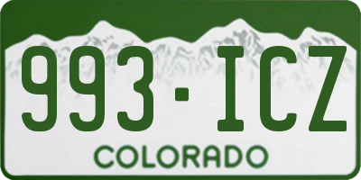 CO license plate 993ICZ