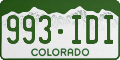 CO license plate 993IDI