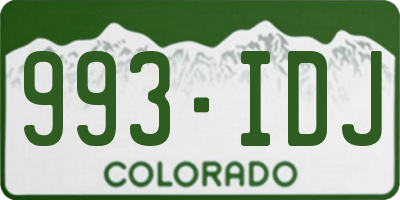 CO license plate 993IDJ
