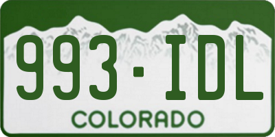 CO license plate 993IDL
