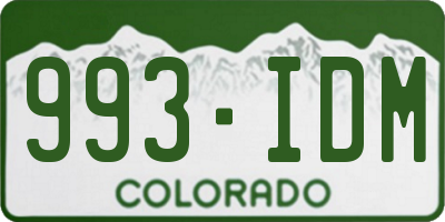 CO license plate 993IDM