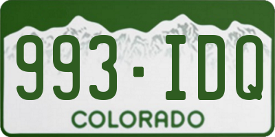 CO license plate 993IDQ
