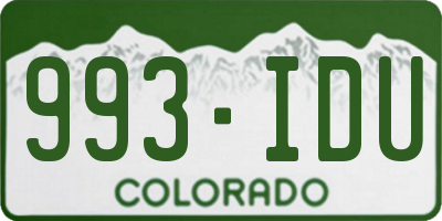 CO license plate 993IDU
