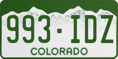 CO license plate 993IDZ