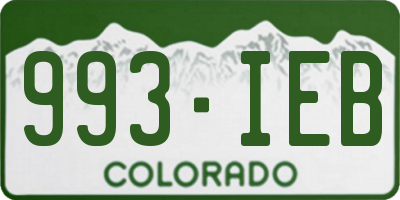 CO license plate 993IEB