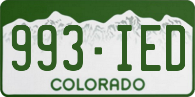 CO license plate 993IED