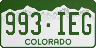 CO license plate 993IEG