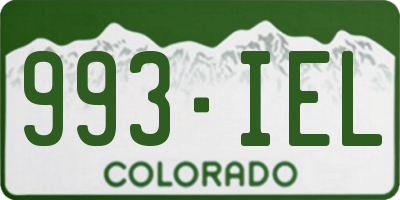 CO license plate 993IEL