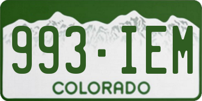 CO license plate 993IEM